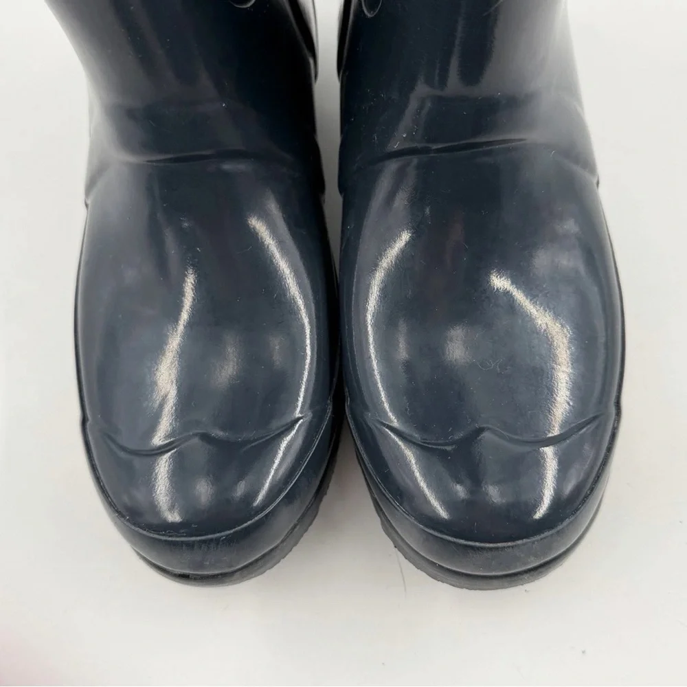 Hunter Women’s Original Tall Gloss Rain Boots-SZ 6-Blue Natural Rubber “Wellies”